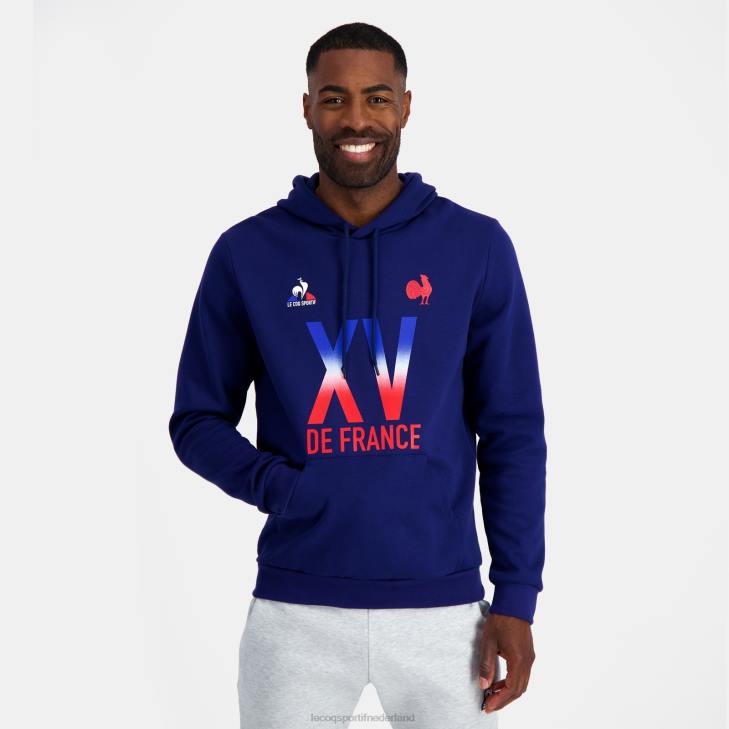 kleding LDBJ25 Heren Le Coq Sportif sweatshirt met capuchon - xv de france blauw