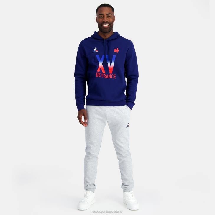 kleding LDBJ25 Heren Le Coq Sportif sweatshirt met capuchon - xv de france blauw
