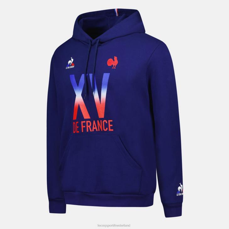 kleding LDBJ25 Heren Le Coq Sportif sweatshirt met capuchon - xv de france blauw