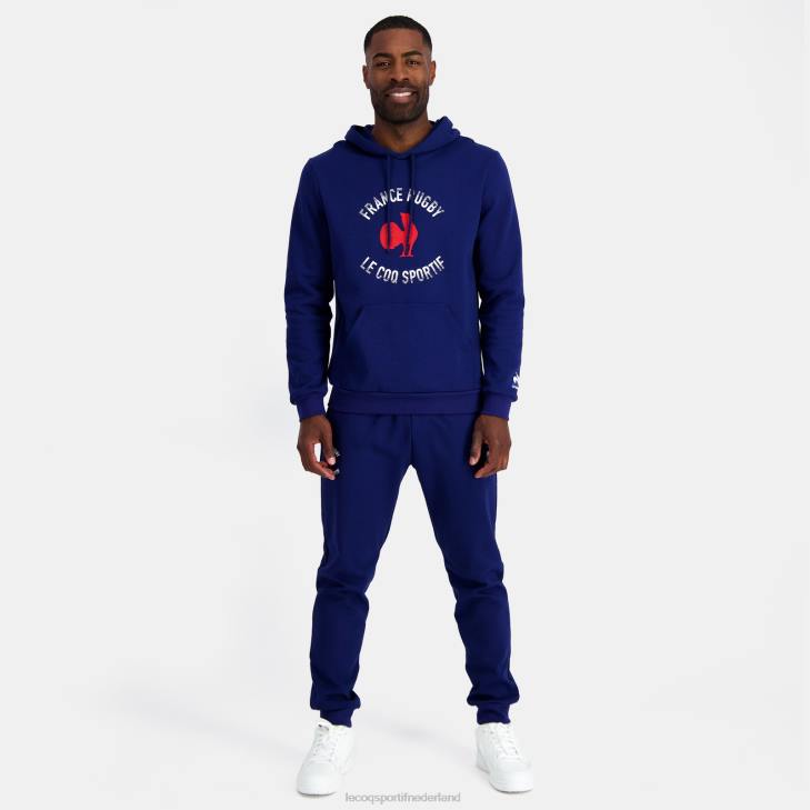 kleding LDBJ27 Heren Le Coq Sportif sweatshirt met capuchon - frankrijk rugby blauw