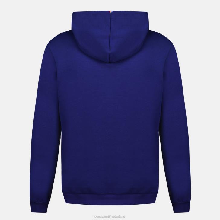 kleding LDBJ28 Heren Le Coq Sportif sweatshirt met capuchon en ritssluiting - france rugby blauw