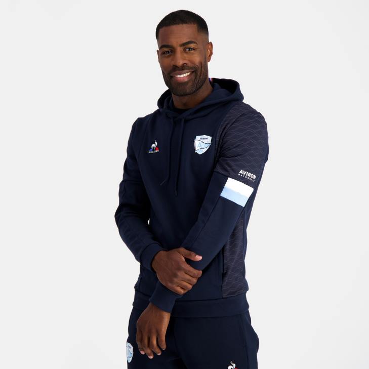 kleding LDBJ29 Heren Le Coq Sportif sweatshirt met capuchon blauw