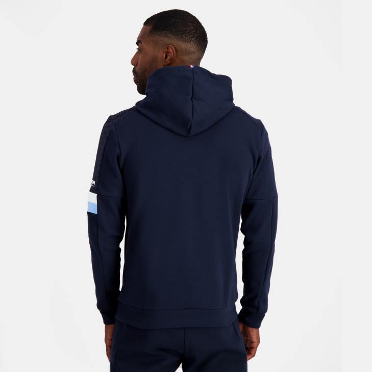 kleding LDBJ29 Heren Le Coq Sportif sweatshirt met capuchon blauw