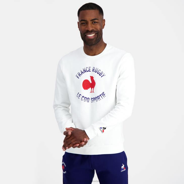 kleding LDBJ3 Heren Le Coq Sportif sweatshirt - frankrijk rugby wit