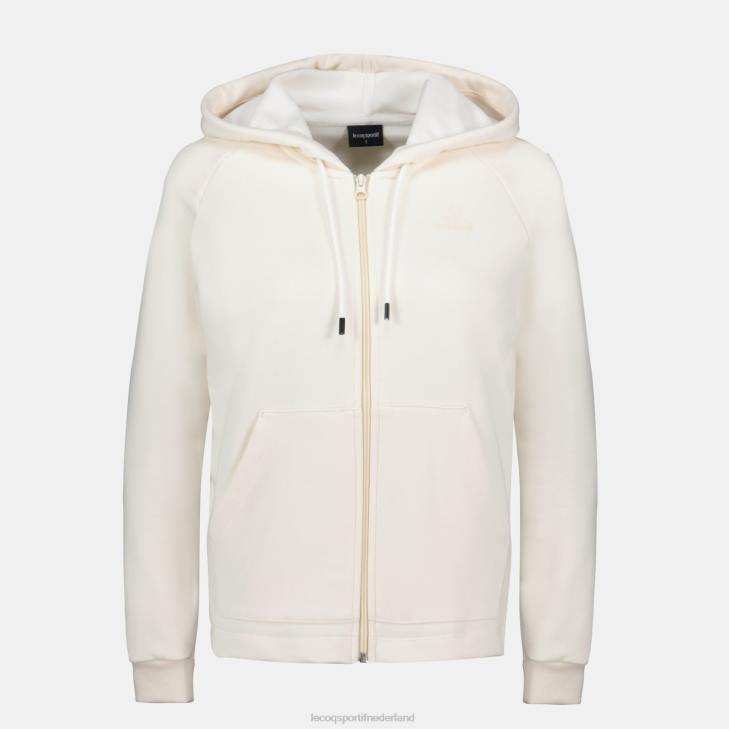 kleding LDBJ309 vrouwen Le Coq Sportif sweatshirt met capuchon en ritssluiting wit