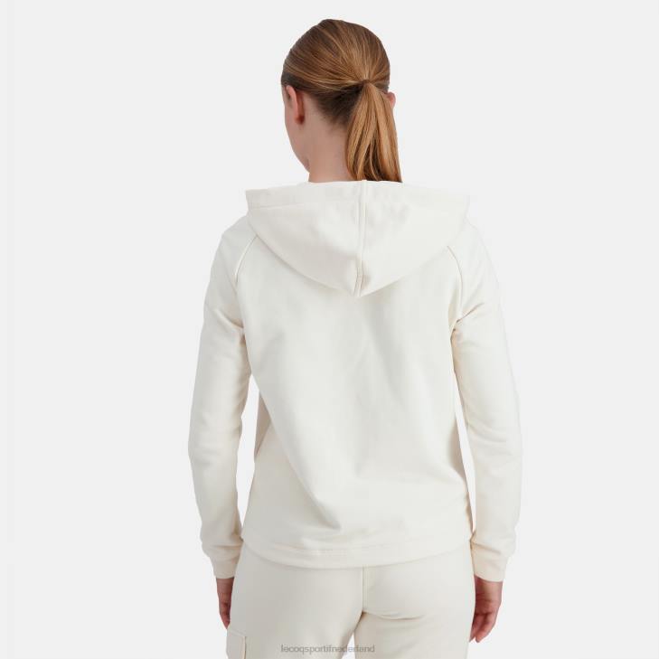 kleding LDBJ309 vrouwen Le Coq Sportif sweatshirt met capuchon en ritssluiting wit