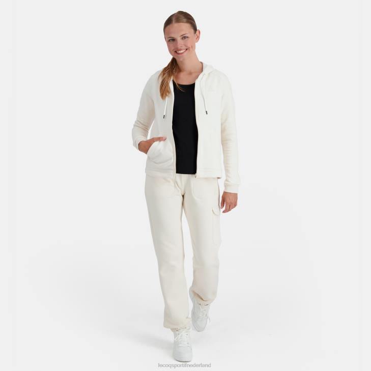 kleding LDBJ309 vrouwen Le Coq Sportif sweatshirt met capuchon en ritssluiting wit