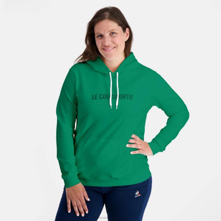 kleding LDBJ310 vrouwen Le Coq Sportif sweatshirt met capuchon groen