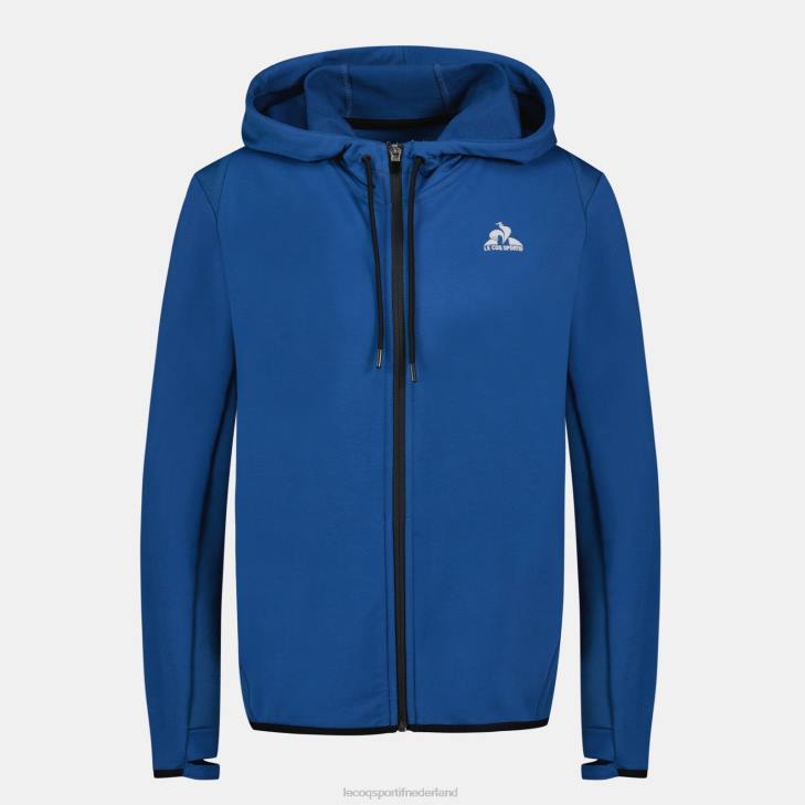 kleding LDBJ315 vrouwen Le Coq Sportif sweatshirt met capuchon en ritssluiting blauw