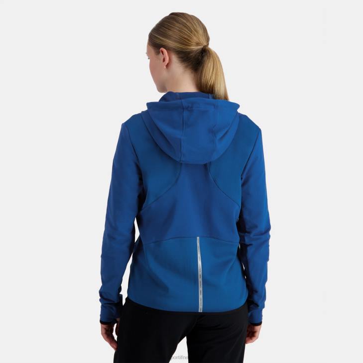 kleding LDBJ315 vrouwen Le Coq Sportif sweatshirt met capuchon en ritssluiting blauw