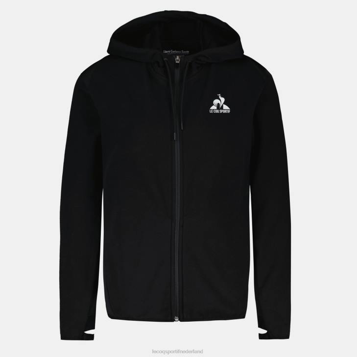 kleding LDBJ316 vrouwen Le Coq Sportif sweatshirt met capuchon en ritssluiting zwart