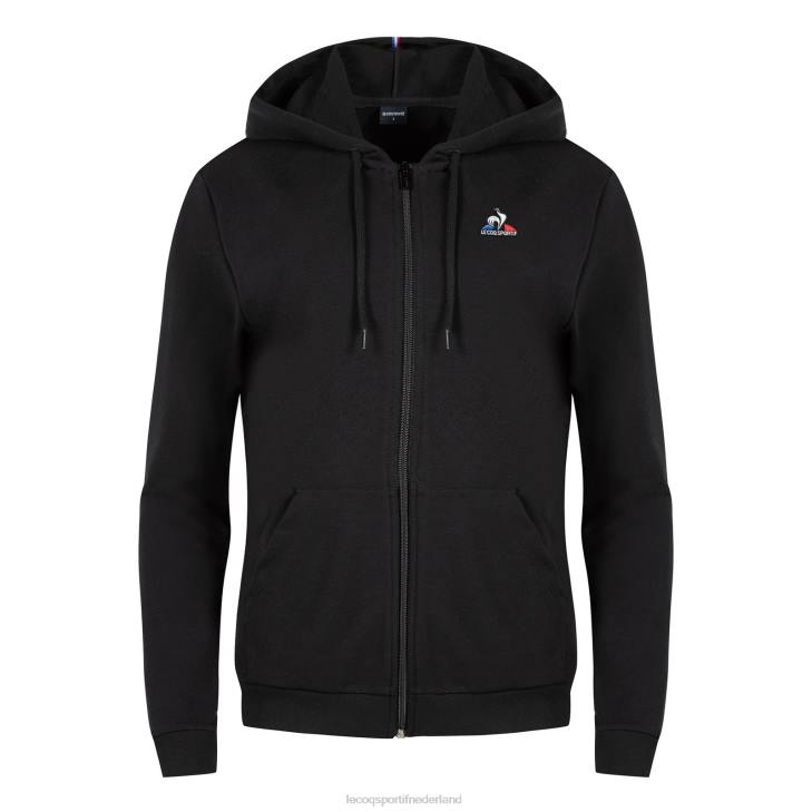 kleding LDBJ319 vrouwen Le Coq Sportif sweatshirt met capuchon en ritssluiting zwart