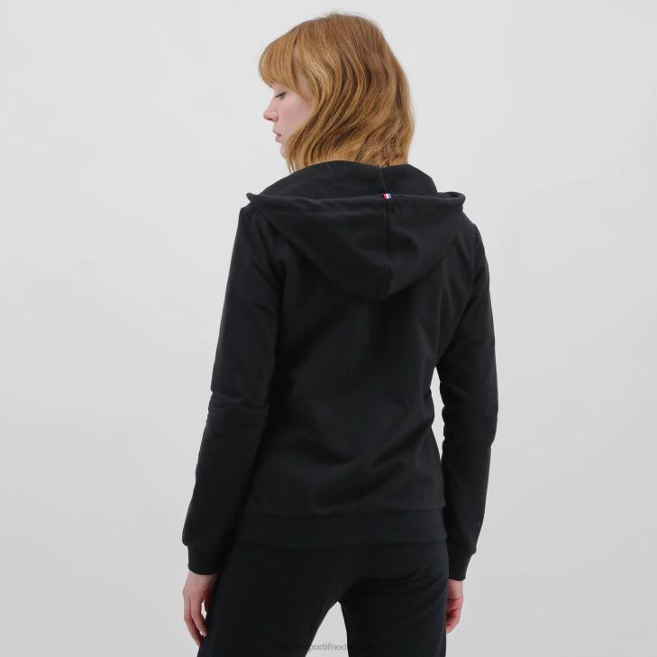 kleding LDBJ319 vrouwen Le Coq Sportif sweatshirt met capuchon en ritssluiting zwart