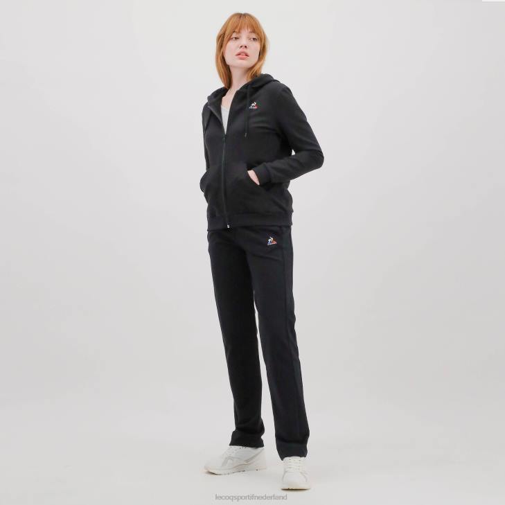 kleding LDBJ319 vrouwen Le Coq Sportif sweatshirt met capuchon en ritssluiting zwart