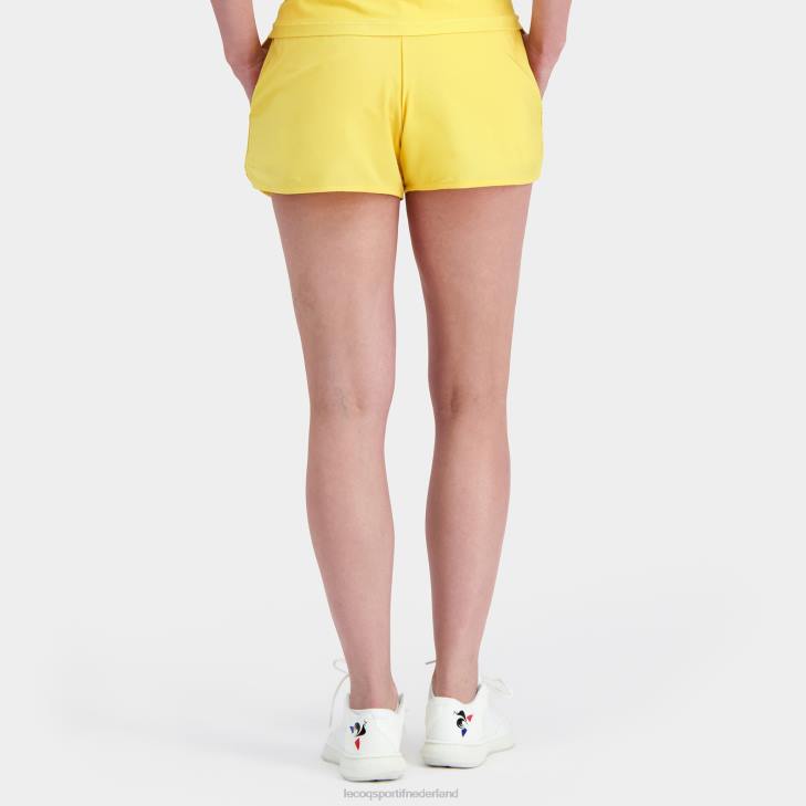 kleding LDBJ325 vrouwen Le Coq Sportif korte broek geel