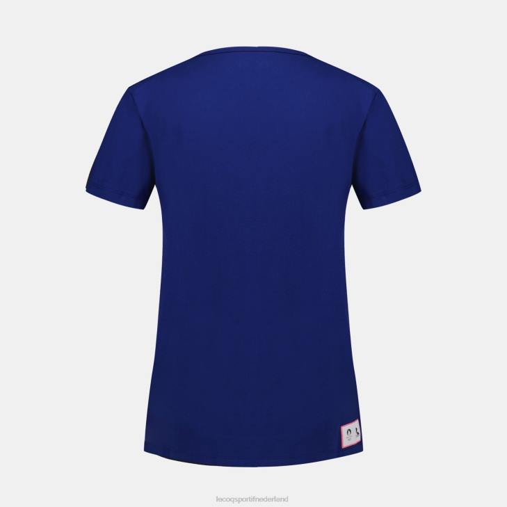kleding LDBJ342 vrouwen Le Coq Sportif t-shirtje blauw