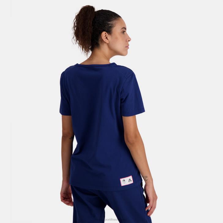 kleding LDBJ342 vrouwen Le Coq Sportif t-shirtje blauw