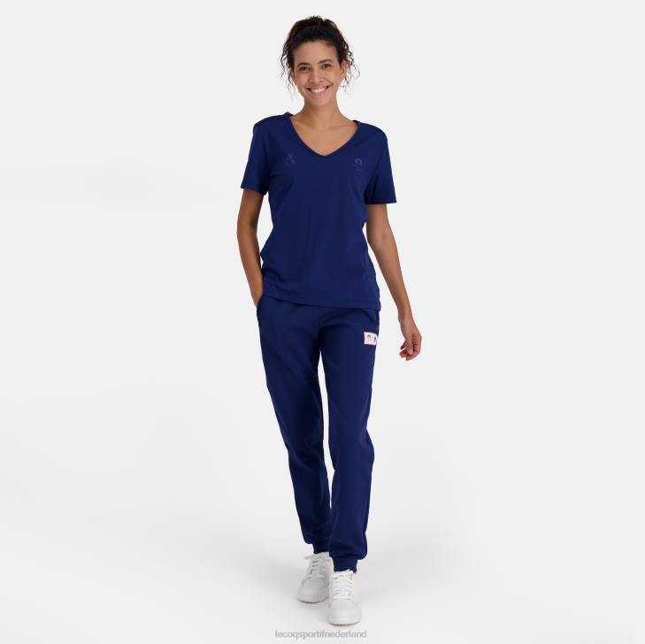 kleding LDBJ342 vrouwen Le Coq Sportif t-shirtje blauw