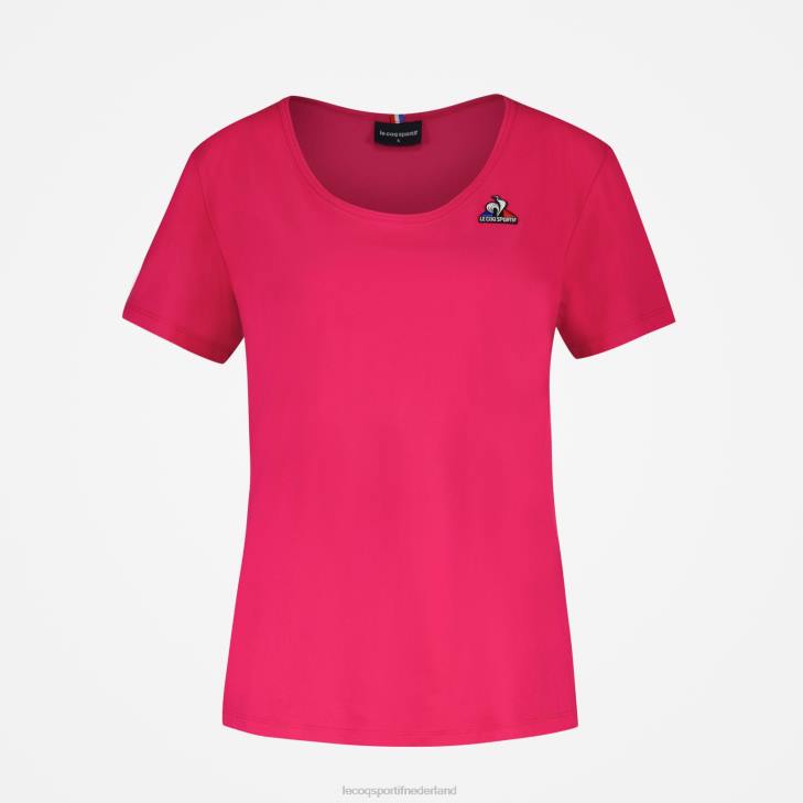 kleding LDBJ348 vrouwen Le Coq Sportif t-shirt rood