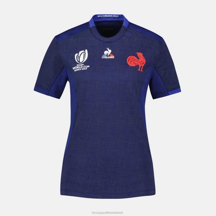kleding LDBJ349 vrouwen Le Coq Sportif replica jersey xv de france - rugby wereldbeker 2023 blauw