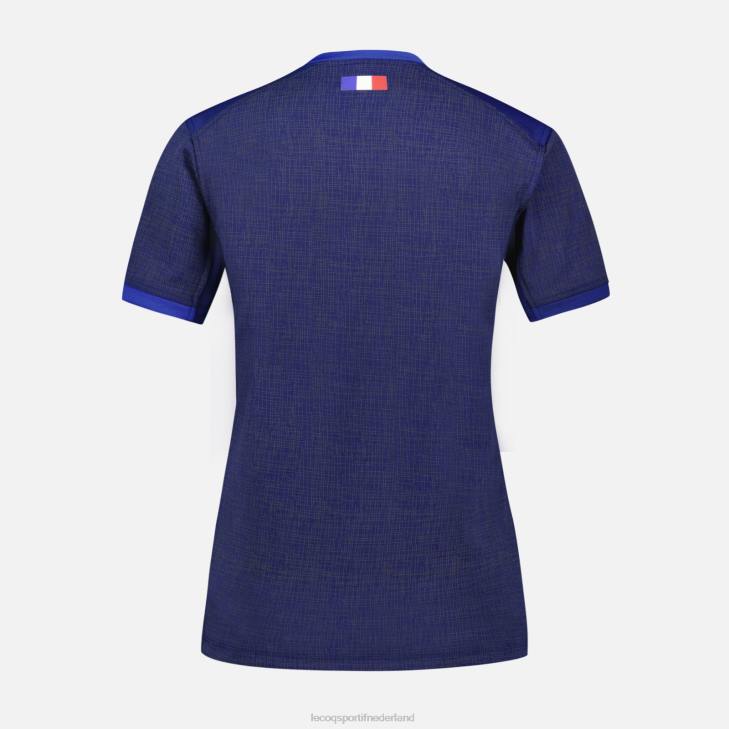 kleding LDBJ349 vrouwen Le Coq Sportif replica jersey xv de france - rugby wereldbeker 2023 blauw