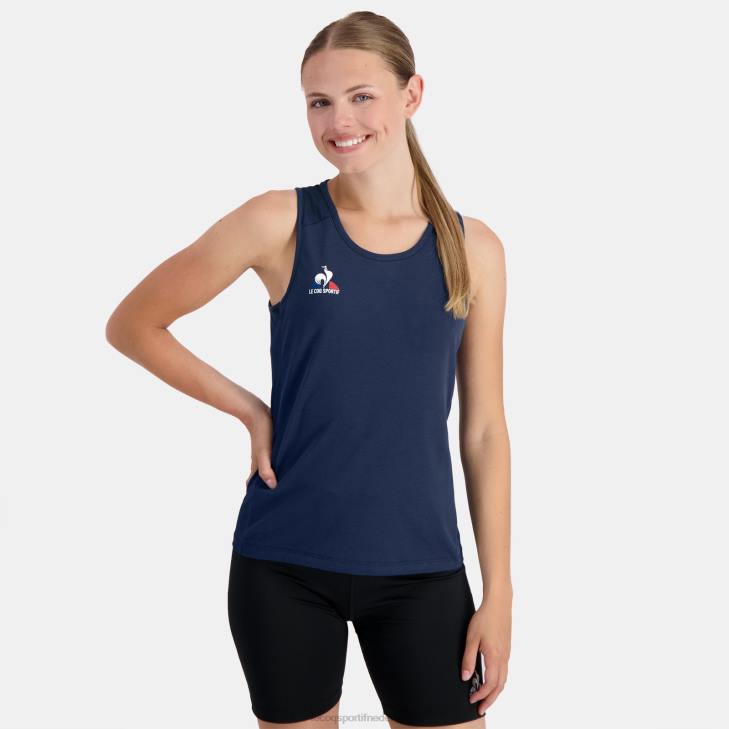 kleding LDBJ350 vrouwen Le Coq Sportif vesttopje blauw