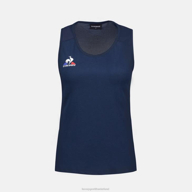 kleding LDBJ350 vrouwen Le Coq Sportif vesttopje blauw