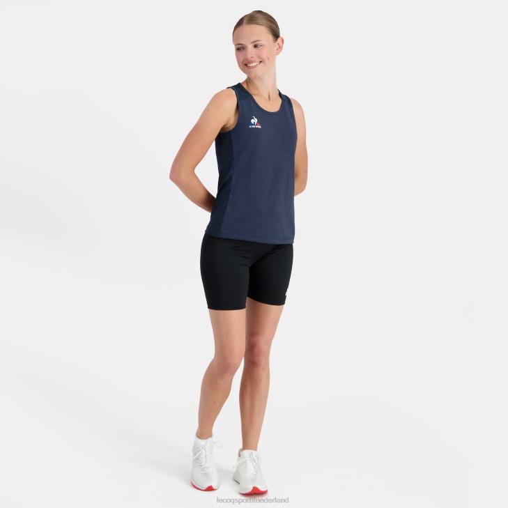 kleding LDBJ350 vrouwen Le Coq Sportif vesttopje blauw