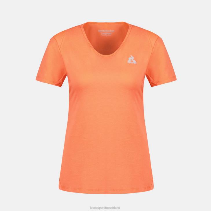 kleding LDBJ355 vrouwen Le Coq Sportif t-shirtje oranje