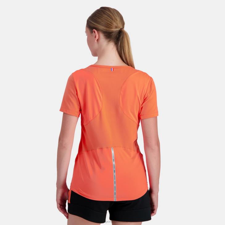 kleding LDBJ355 vrouwen Le Coq Sportif t-shirtje oranje