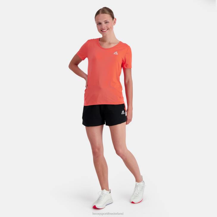 kleding LDBJ355 vrouwen Le Coq Sportif t-shirtje oranje