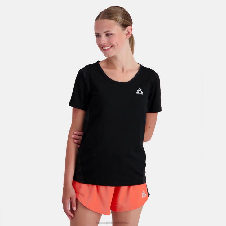 kleding LDBJ357 vrouwen Le Coq Sportif t-shirt zwart