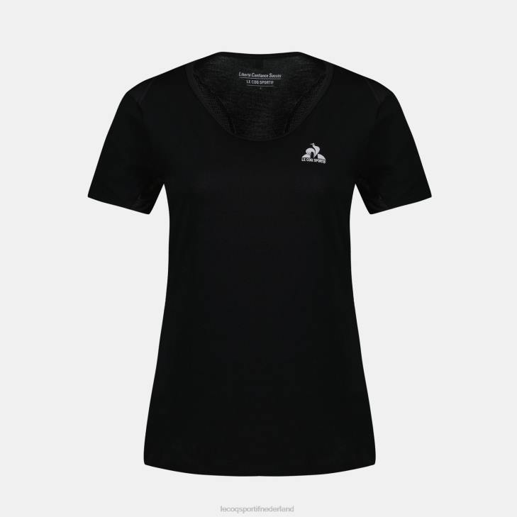 kleding LDBJ357 vrouwen Le Coq Sportif t-shirt zwart