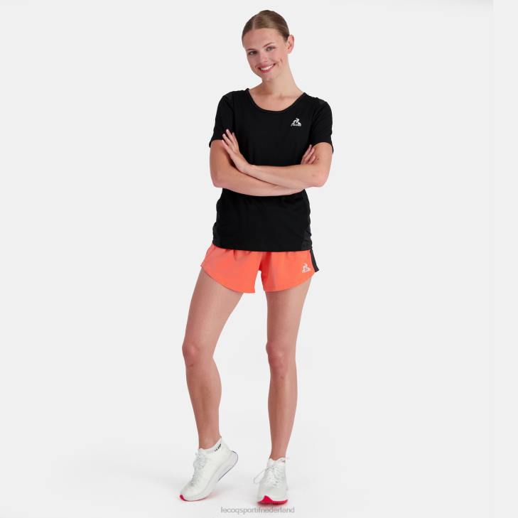 kleding LDBJ357 vrouwen Le Coq Sportif t-shirt zwart