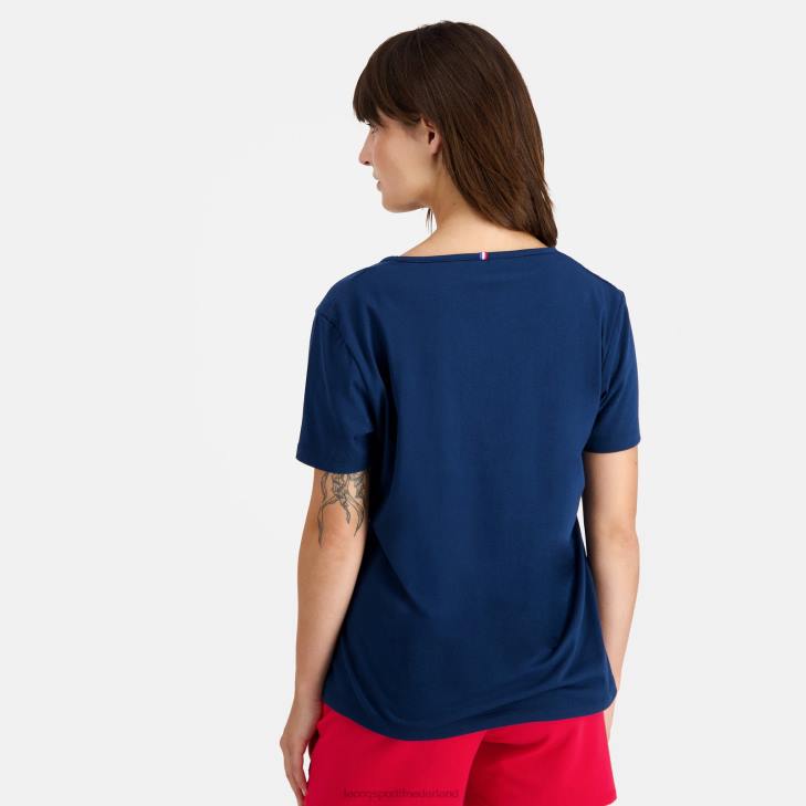 kleding LDBJ358 vrouwen Le Coq Sportif t-shirtje blauw