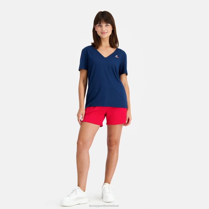 kleding LDBJ358 vrouwen Le Coq Sportif t-shirtje blauw