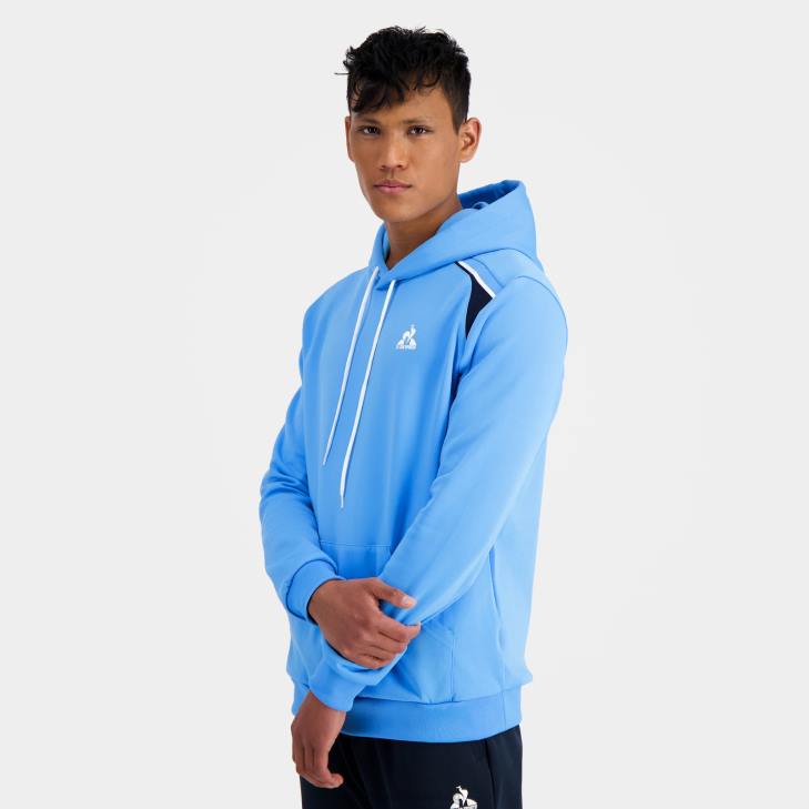 kleding LDBJ36 Heren Le Coq Sportif sweatshirt met capuchon blauw