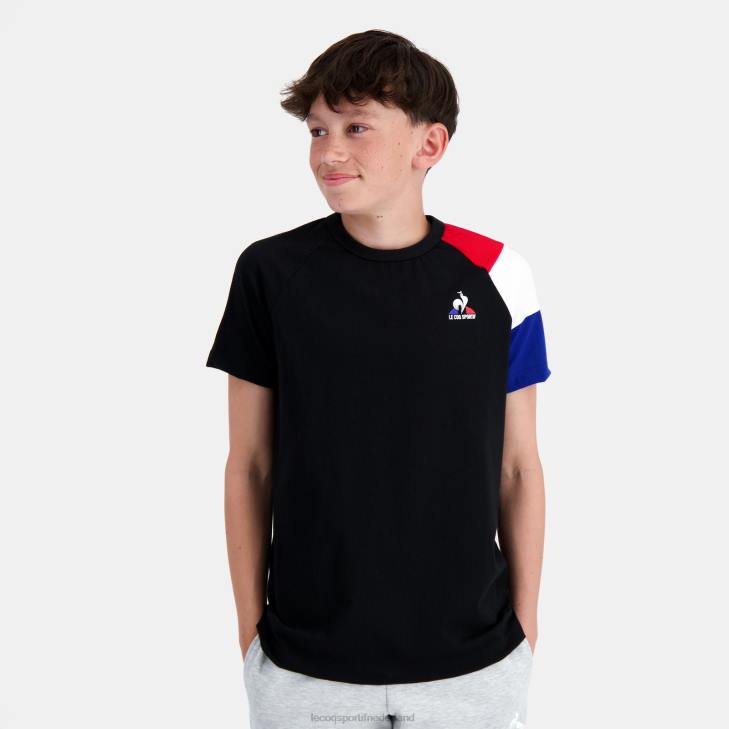 kleding LDBJ377 kinderen Le Coq Sportif t-shirt zwart