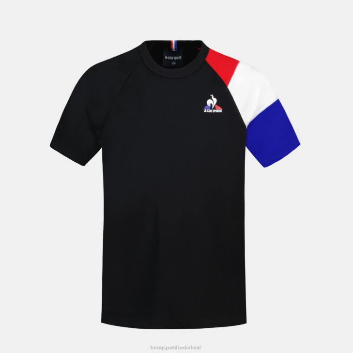 kleding LDBJ377 kinderen Le Coq Sportif t-shirt zwart