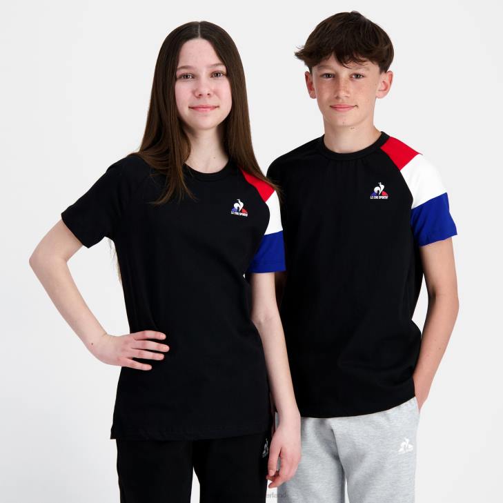 kleding LDBJ377 kinderen Le Coq Sportif t-shirt zwart