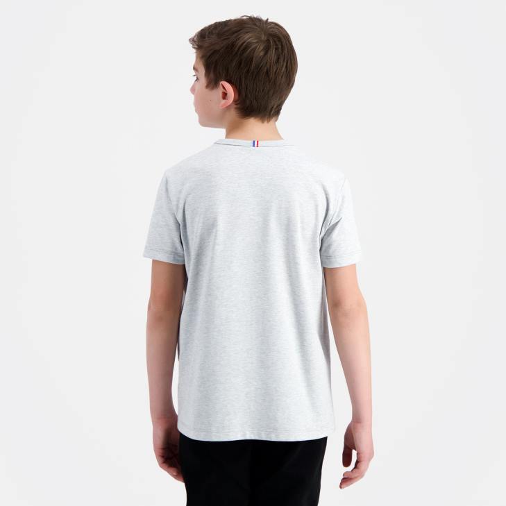 kleding LDBJ378 kinderen Le Coq Sportif t-shirt grijs