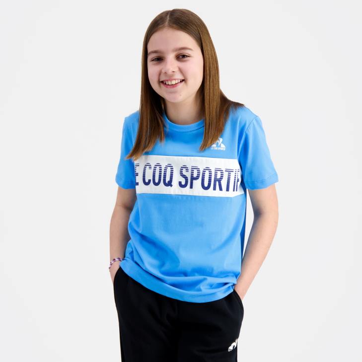 kleding LDBJ379 kinderen Le Coq Sportif t-shirtje blauw