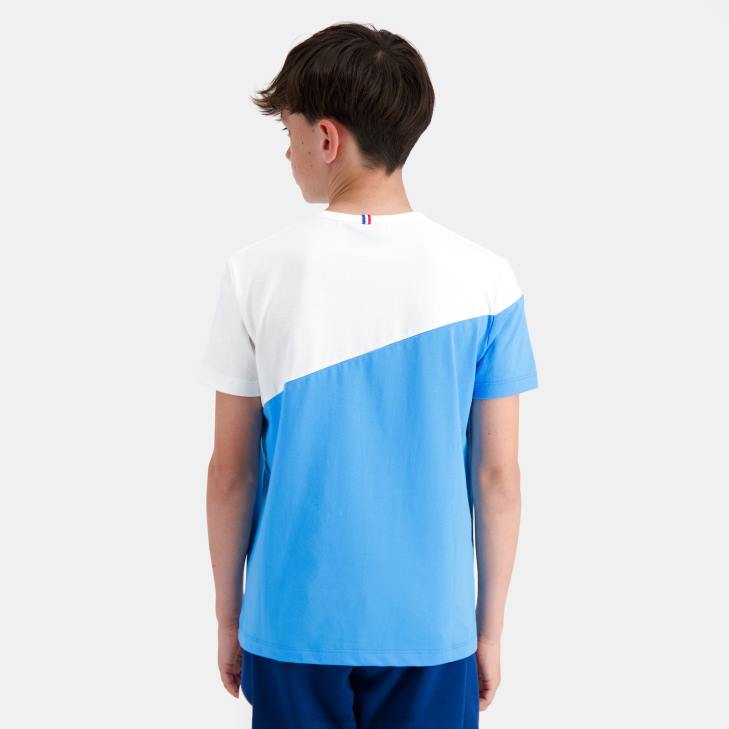 kleding LDBJ381 kinderen Le Coq Sportif t-shirtje blauw