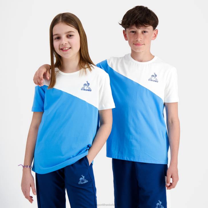 kleding LDBJ381 kinderen Le Coq Sportif t-shirtje blauw