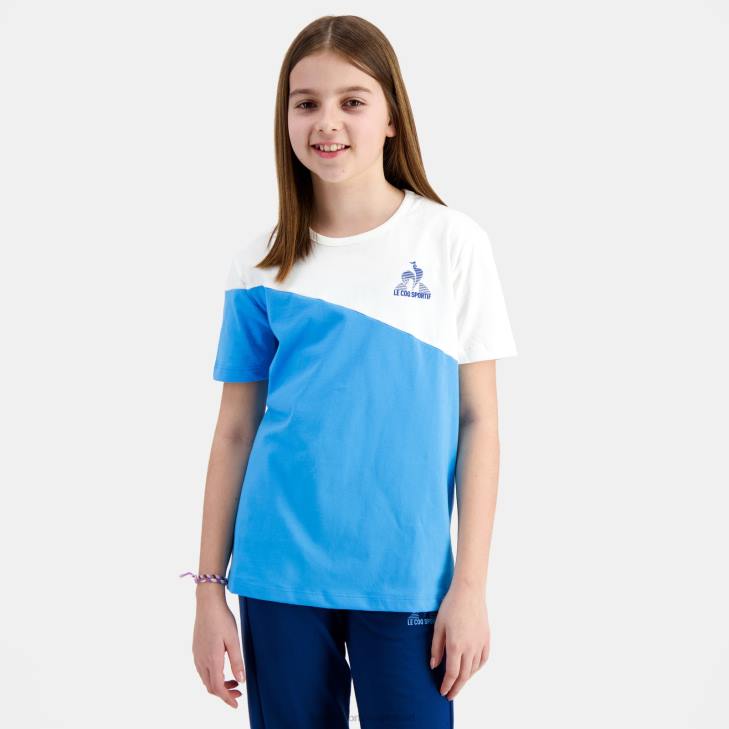 kleding LDBJ381 kinderen Le Coq Sportif t-shirtje blauw