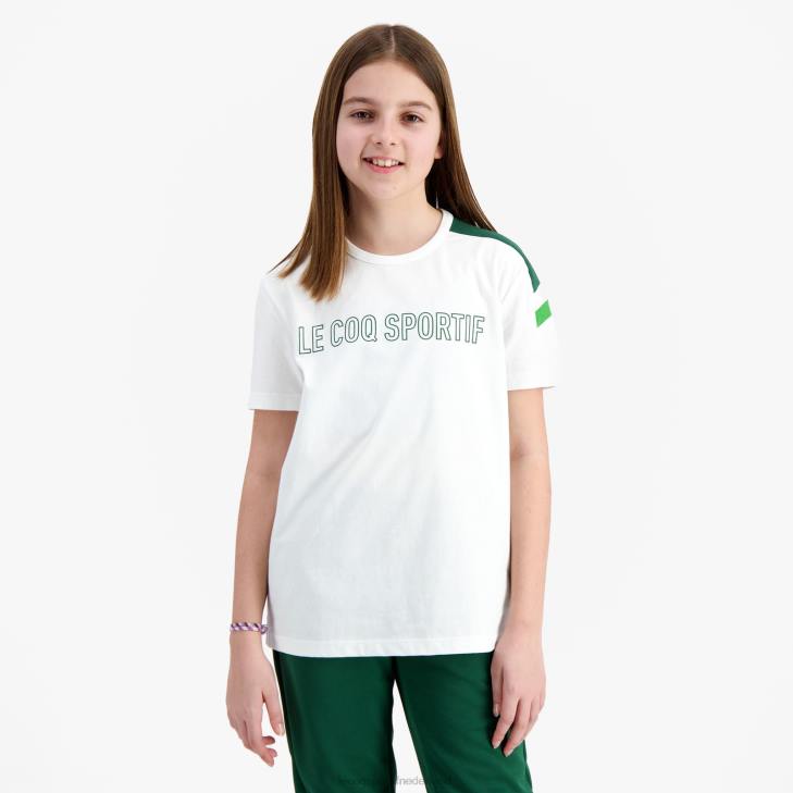kleding LDBJ382 kinderen Le Coq Sportif t-shirtje wit