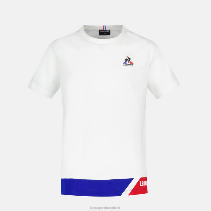 kleding LDBJ383 kinderen Le Coq Sportif t-shirtje wit