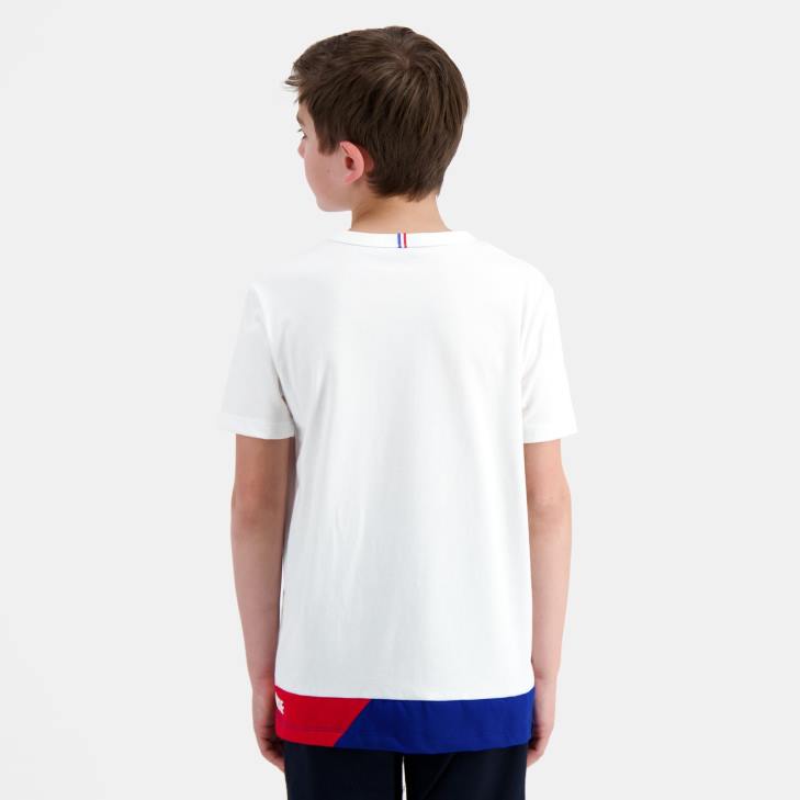 kleding LDBJ383 kinderen Le Coq Sportif t-shirtje wit