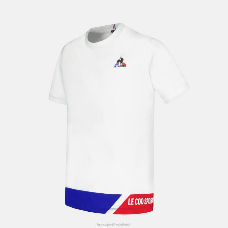 kleding LDBJ383 kinderen Le Coq Sportif t-shirtje wit
