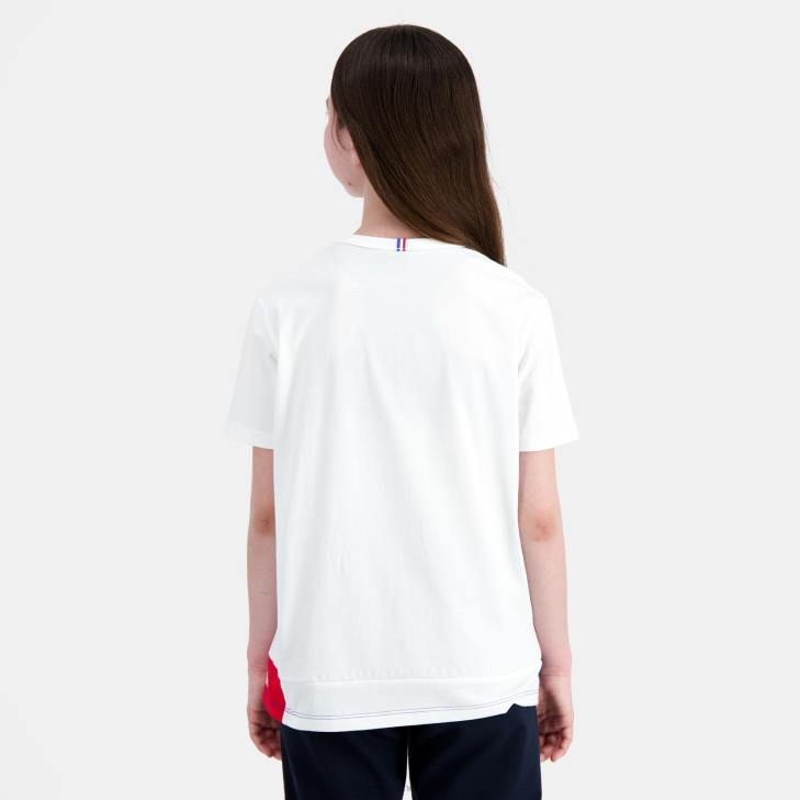 kleding LDBJ383 kinderen Le Coq Sportif t-shirtje wit